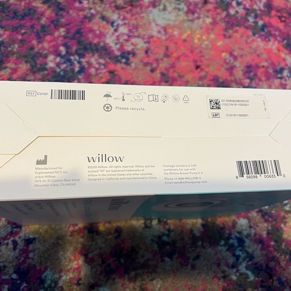 Willow Milk Containers 21mm NIB - Picture 4 of 4